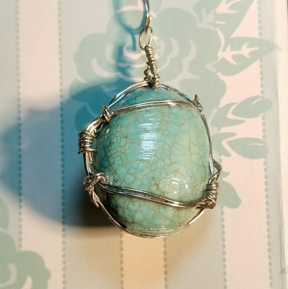 #0194 African Turquoise Pendant - Picture 2 of 3